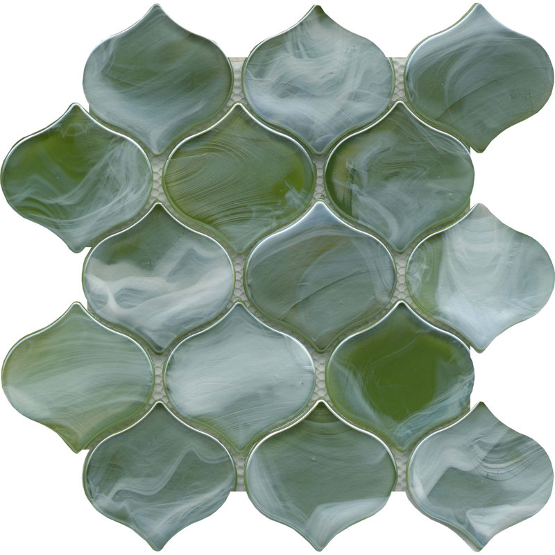 Emser Tile Splash™ 10" x 10" Glass Arabesque Mosaic Tile Wayfair